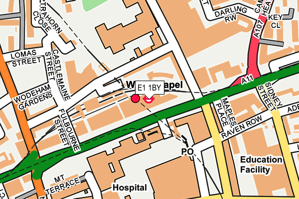 E1 1BY map - OS OpenMap – Local (Ordnance Survey)