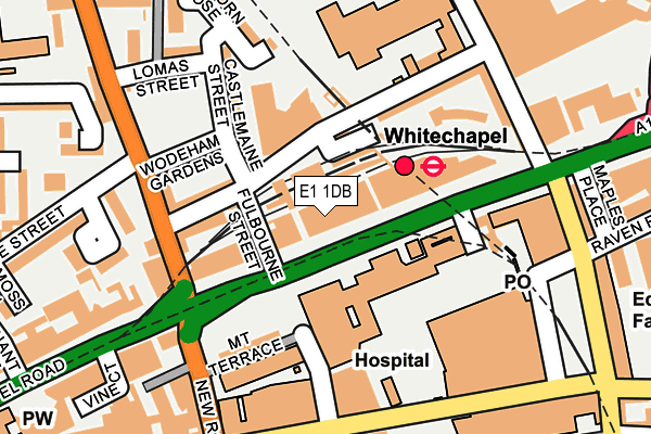 E1 1DB map - OS OpenMap – Local (Ordnance Survey)