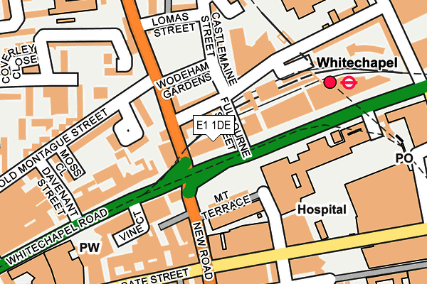 E1 1DE map - OS OpenMap – Local (Ordnance Survey)