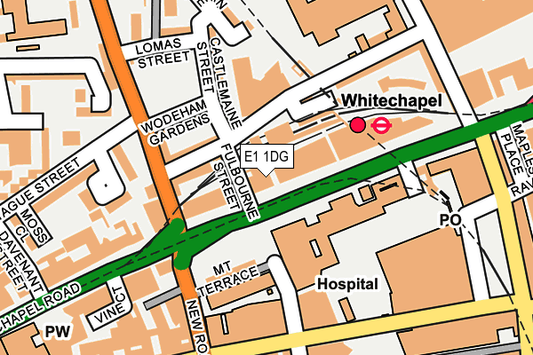 E1 1DG map - OS OpenMap – Local (Ordnance Survey)