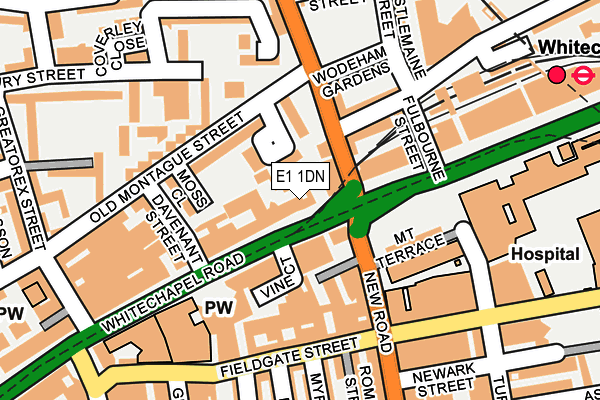 E1 1DN map - OS OpenMap – Local (Ordnance Survey)