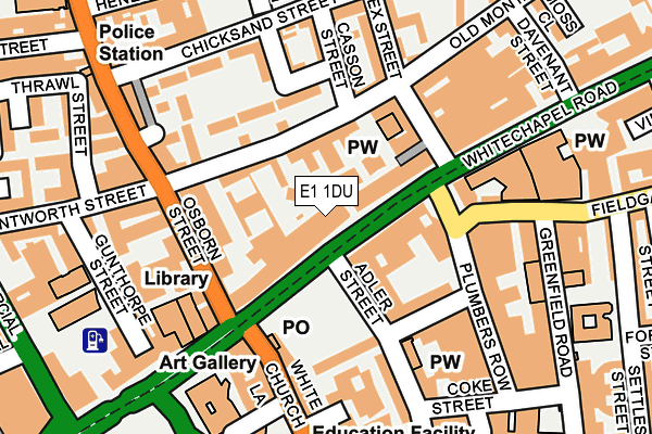 E1 1DU map - OS OpenMap – Local (Ordnance Survey)