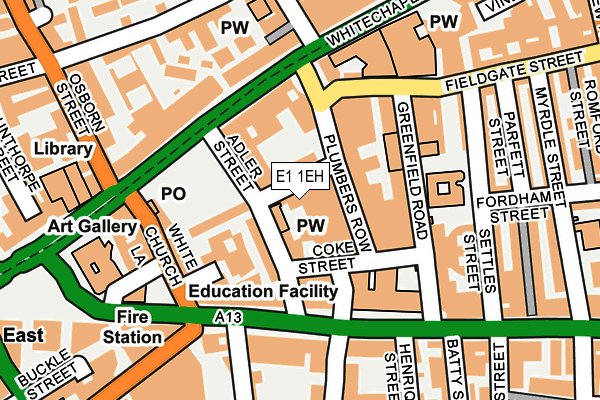 E1 1EH map - OS OpenMap – Local (Ordnance Survey)