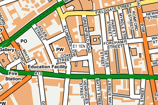 E1 1EN map - OS OpenMap – Local (Ordnance Survey)