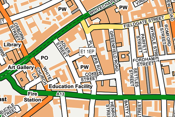 E1 1EP map - OS OpenMap – Local (Ordnance Survey)