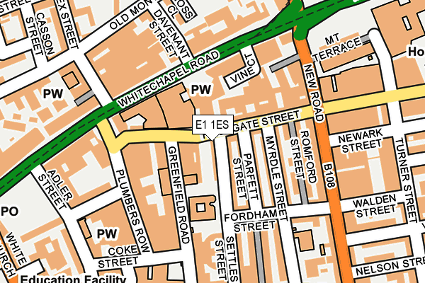 E1 1ES map - OS OpenMap – Local (Ordnance Survey)