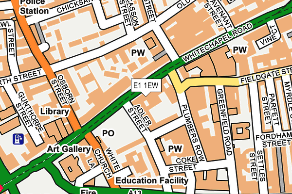 E1 1EW map - OS OpenMap – Local (Ordnance Survey)