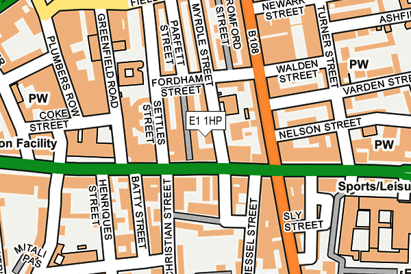 E1 1HP map - OS OpenMap – Local (Ordnance Survey)