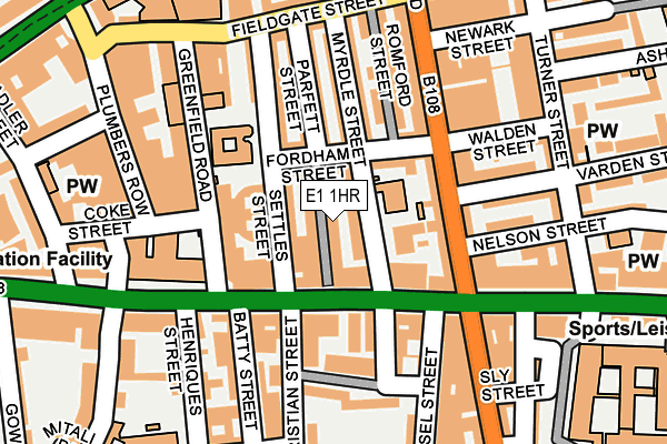 E1 1HR map - OS OpenMap – Local (Ordnance Survey)