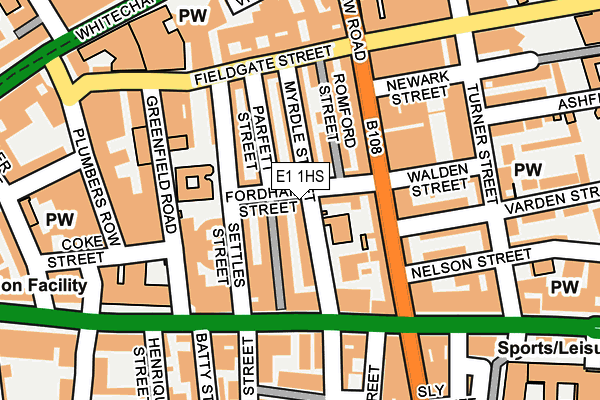 E1 1HS map - OS OpenMap – Local (Ordnance Survey)
