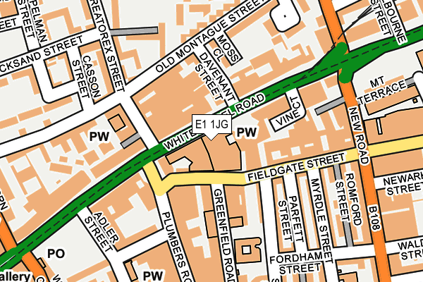 E1 1JG map - OS OpenMap – Local (Ordnance Survey)