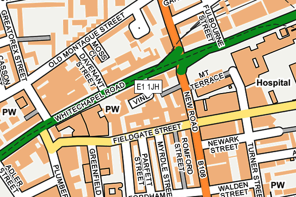 E1 1JH map - OS OpenMap – Local (Ordnance Survey)