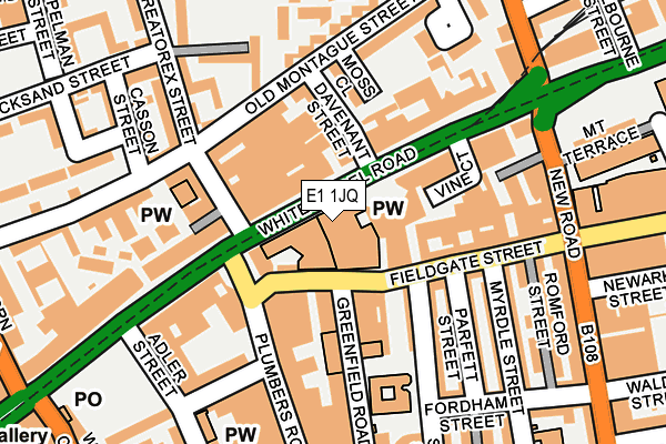 E1 1JQ map - OS OpenMap – Local (Ordnance Survey)