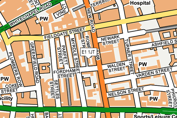 E1 1JT map - OS OpenMap – Local (Ordnance Survey)