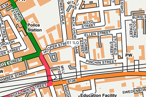 E1 1LQ map - OS OpenMap – Local (Ordnance Survey)