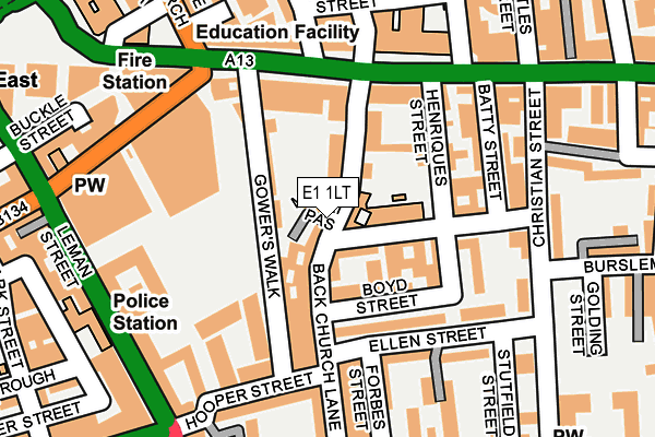 E1 1LT map - OS OpenMap – Local (Ordnance Survey)
