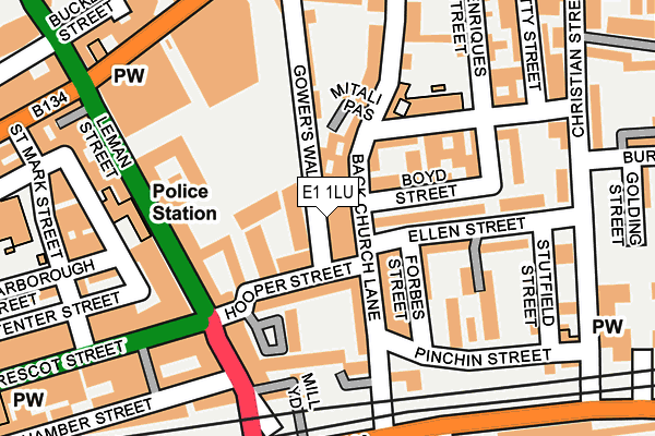 E1 1LU map - OS OpenMap – Local (Ordnance Survey)