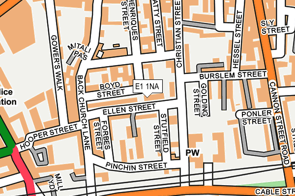 E1 1NA map - OS OpenMap – Local (Ordnance Survey)