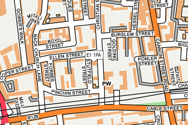 E1 1PA map - OS OpenMap – Local (Ordnance Survey)