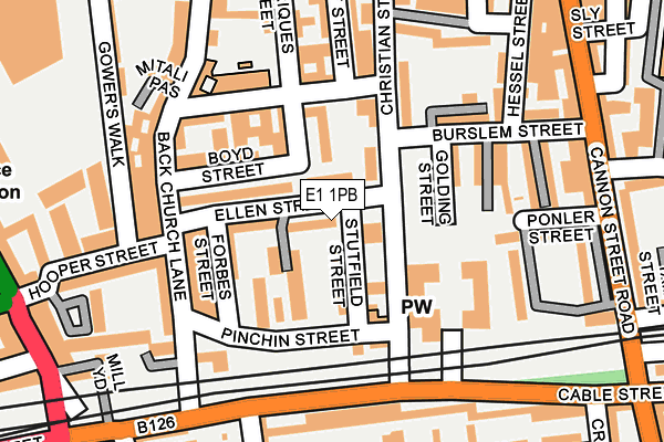 E1 1PB map - OS OpenMap – Local (Ordnance Survey)