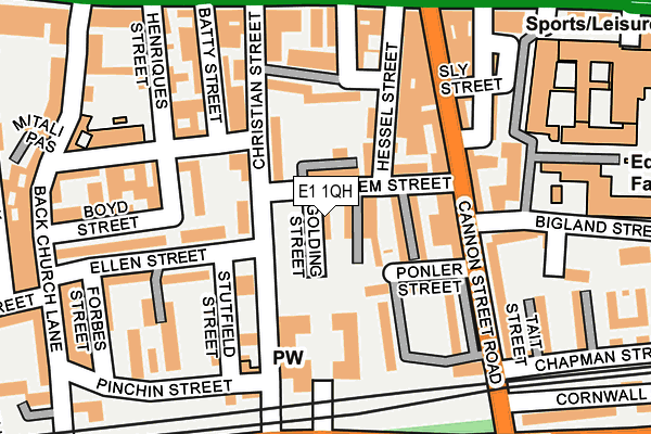 E1 1QH map - OS OpenMap – Local (Ordnance Survey)