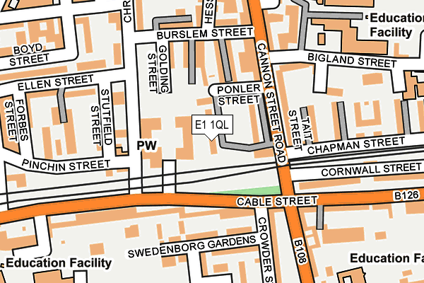 E1 1QL map - OS OpenMap – Local (Ordnance Survey)