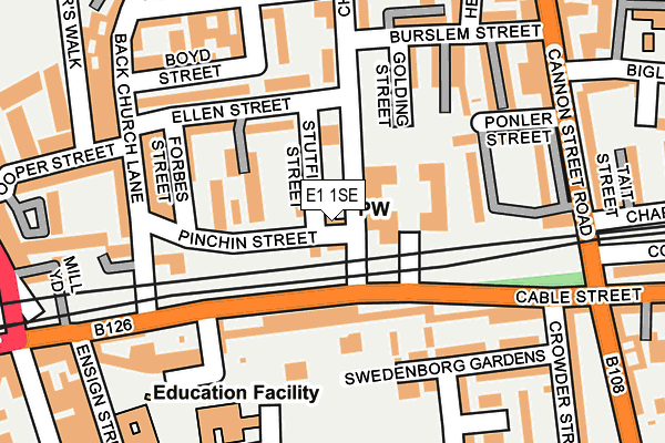 E1 1SE map - OS OpenMap – Local (Ordnance Survey)