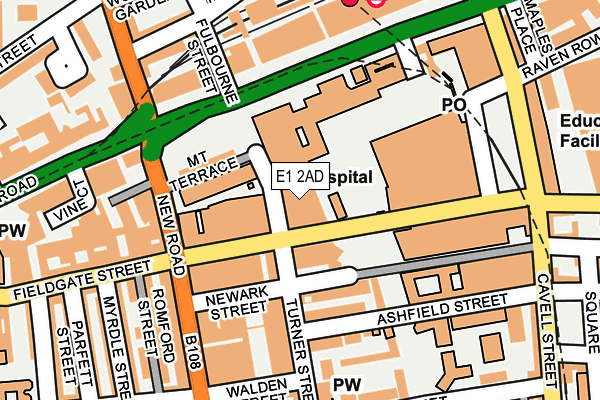E1 2AD map - OS OpenMap – Local (Ordnance Survey)