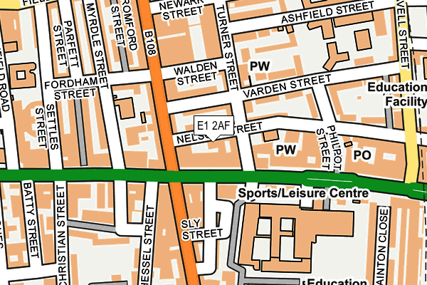 E1 2AF map - OS OpenMap – Local (Ordnance Survey)