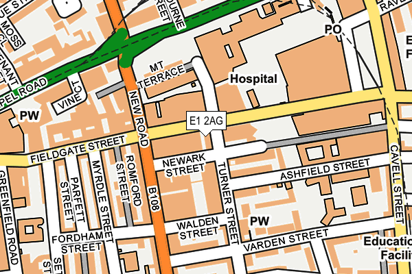 E1 2AG map - OS OpenMap – Local (Ordnance Survey)