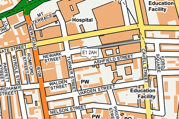 E1 2AH map - OS OpenMap – Local (Ordnance Survey)