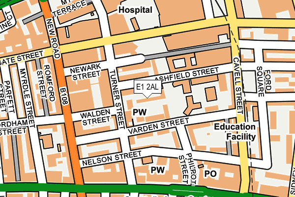 E1 2AL map - OS OpenMap – Local (Ordnance Survey)