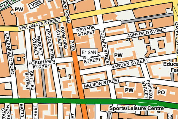 E1 2AN map - OS OpenMap – Local (Ordnance Survey)