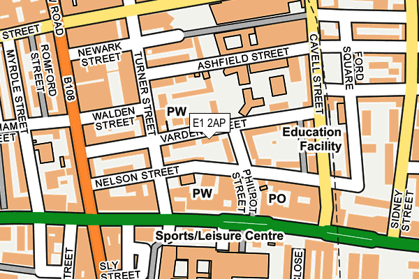 E1 2AP map - OS OpenMap – Local (Ordnance Survey)