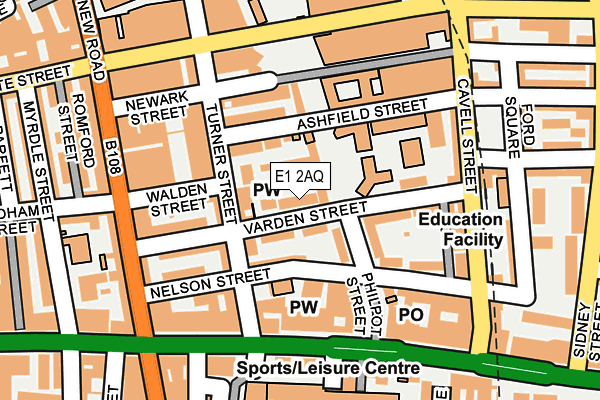 E1 2AQ map - OS OpenMap – Local (Ordnance Survey)