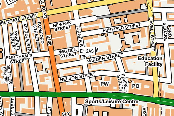 E1 2AS map - OS OpenMap – Local (Ordnance Survey)