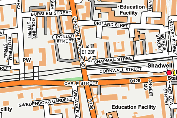 E1 2BF map - OS OpenMap – Local (Ordnance Survey)