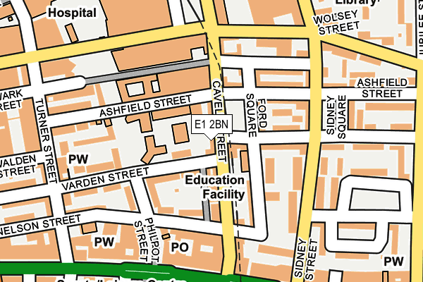 E1 2BN map - OS OpenMap – Local (Ordnance Survey)