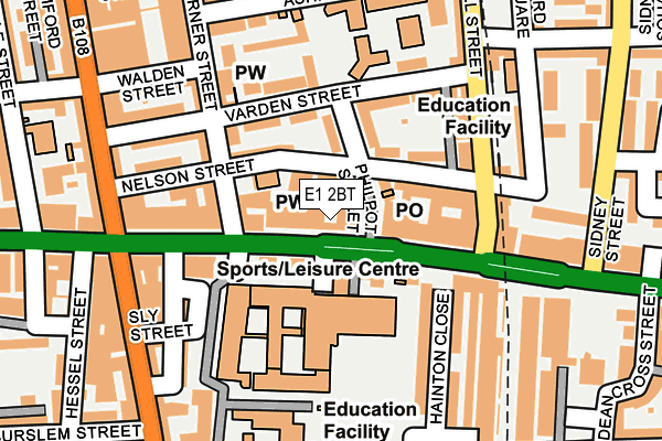 E1 2BT map - OS OpenMap – Local (Ordnance Survey)