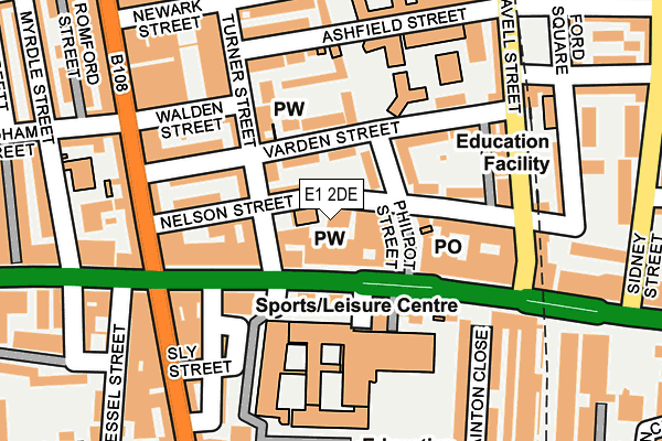 E1 2DE map - OS OpenMap – Local (Ordnance Survey)