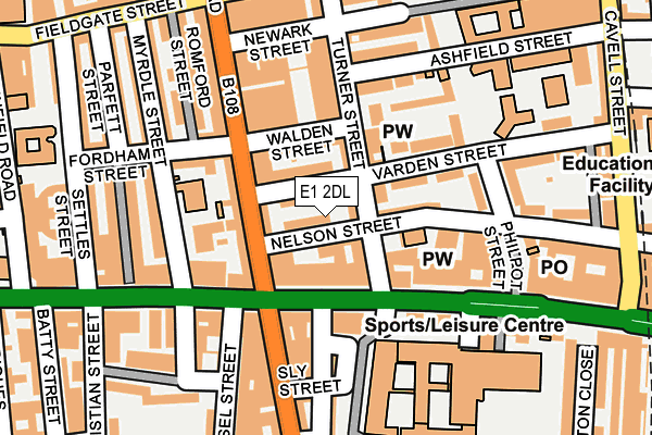 E1 2DL map - OS OpenMap – Local (Ordnance Survey)