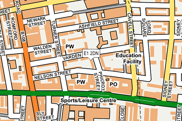 E1 2DN map - OS OpenMap – Local (Ordnance Survey)