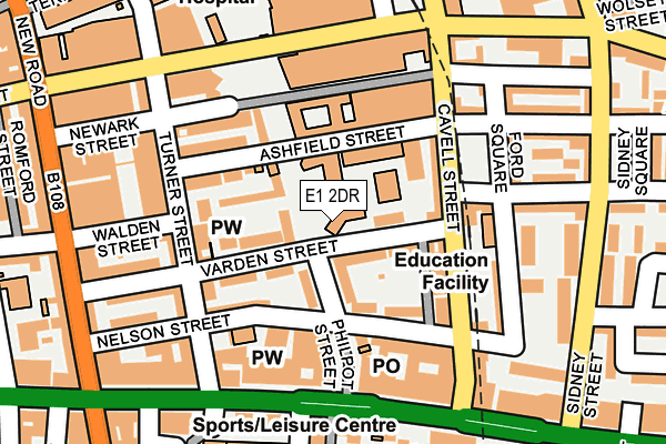 E1 2DR map - OS OpenMap – Local (Ordnance Survey)