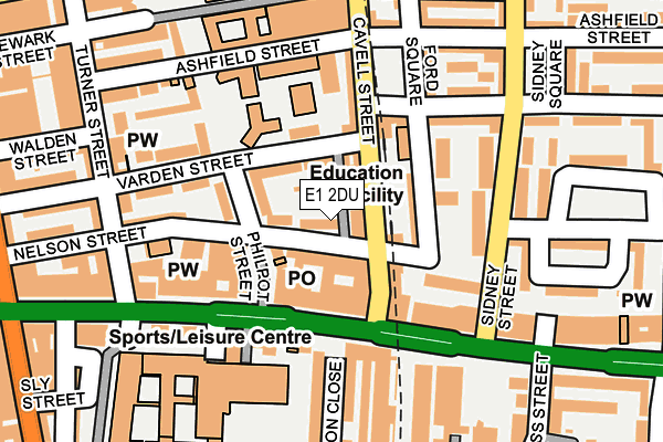 E1 2DU map - OS OpenMap – Local (Ordnance Survey)