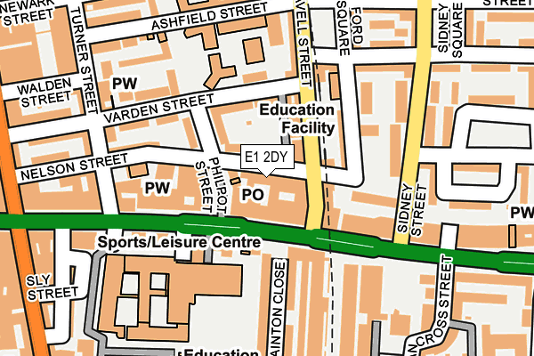 E1 2DY map - OS OpenMap – Local (Ordnance Survey)