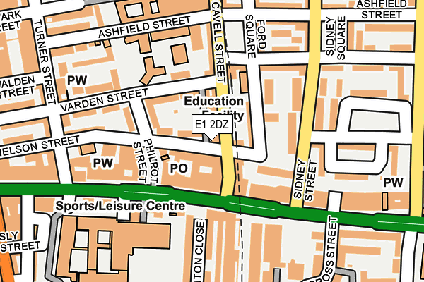 E1 2DZ map - OS OpenMap – Local (Ordnance Survey)