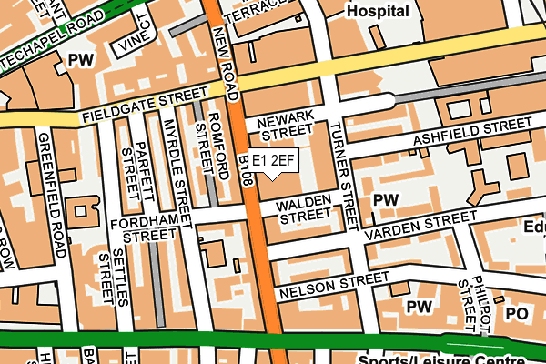 E1 2EF map - OS OpenMap – Local (Ordnance Survey)