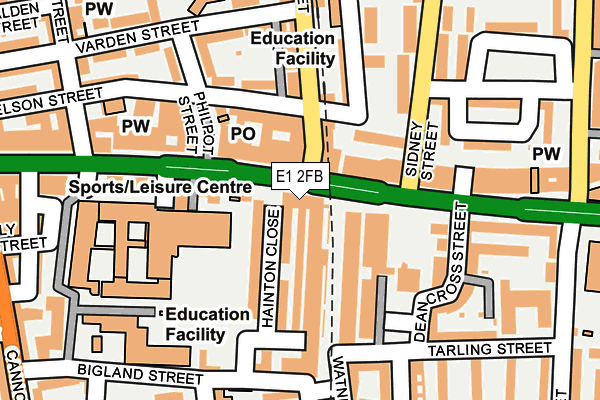 E1 2FB map - OS OpenMap – Local (Ordnance Survey)