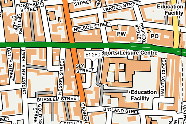 E1 2FD map - OS OpenMap – Local (Ordnance Survey)