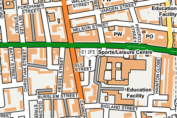 E1 2FE map - OS OpenMap – Local (Ordnance Survey)